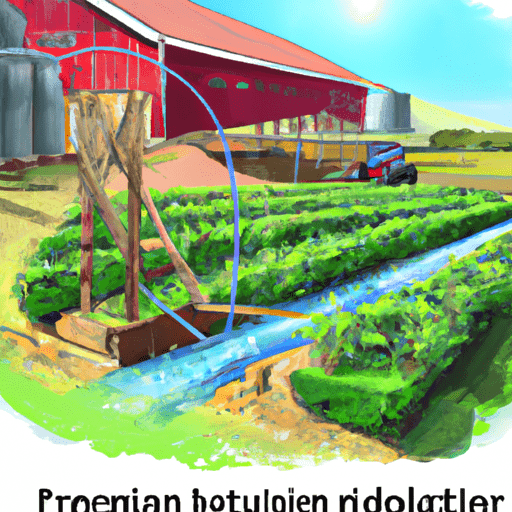 7. An image of a sustainable, prosperous farm powered by drip irrigation.